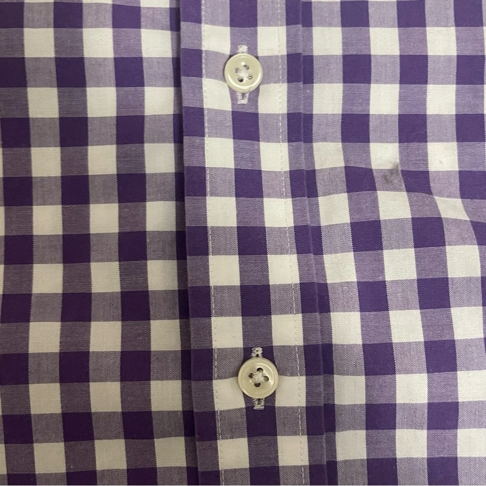 Polo Ralph Lauren Button Down Long Sleeve Shirt XL Purple Gingham Checkered - Picture 9 of 10